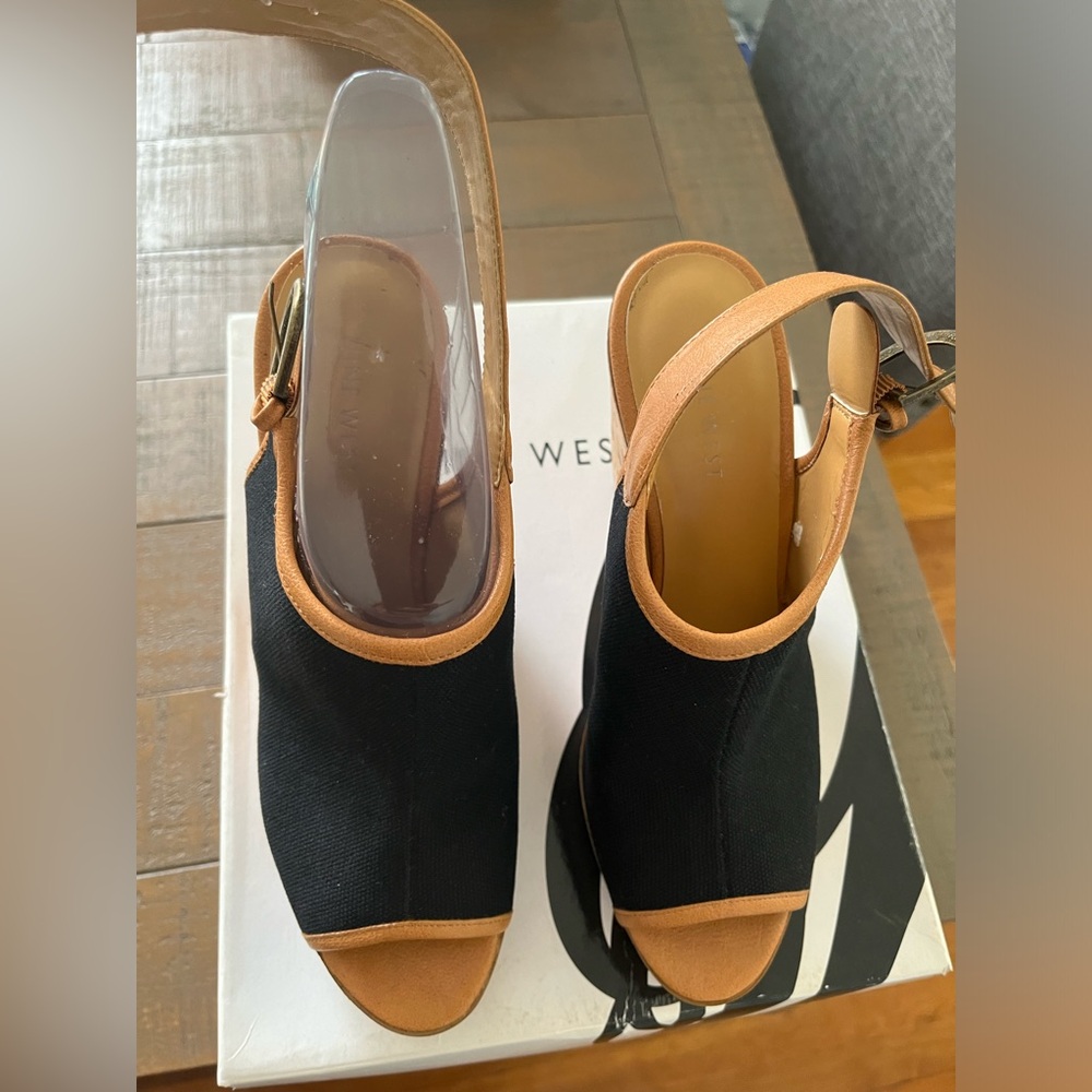 Nine West Black and Tan Women's Slingback Shoes